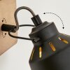 Safari Muurlamp Chroom, Hout donker, Zwart, 1-licht