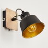 Safari Muurlamp Chroom, Hout donker, Zwart, 1-licht