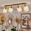 Alsen Plafondlamp Hout licht, Zwart, 4-lichts
