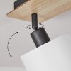 Alsen Plafondlamp Hout licht, Zwart, 4-lichts
