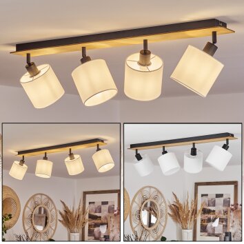 Alsen Plafondlamp Natuurlijke kleuren, Zwart, 4-lichts