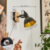 Tina Muurlamp Chroom, Hout licht, Zwart, 1-licht