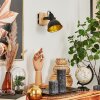 Tina Muurlamp Chroom, Hout licht, Zwart, 1-licht
