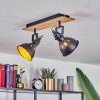 Tina Plafondlamp Natuurlijke kleuren, Zwart, 2-lichts