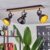 Tina Plafondlamp Chroom, Natuurlijke kleuren, Zwart, 3-lichts
