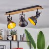Tina Plafondlamp Chroom, Natuurlijke kleuren, Zwart, 3-lichts