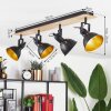 Tina Plafondlamp Chroom, Hout licht, Zwart, 4-lichts