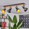 Tina Plafondlamp Chroom, Natuurlijke kleuren, Zwart, 4-lichts
