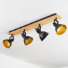 Tina Plafondlamp Chroom, Natuurlijke kleuren, Zwart, 4-lichts
