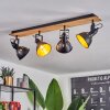 Tina Plafondlamp Chroom, Natuurlijke kleuren, Zwart, 4-lichts