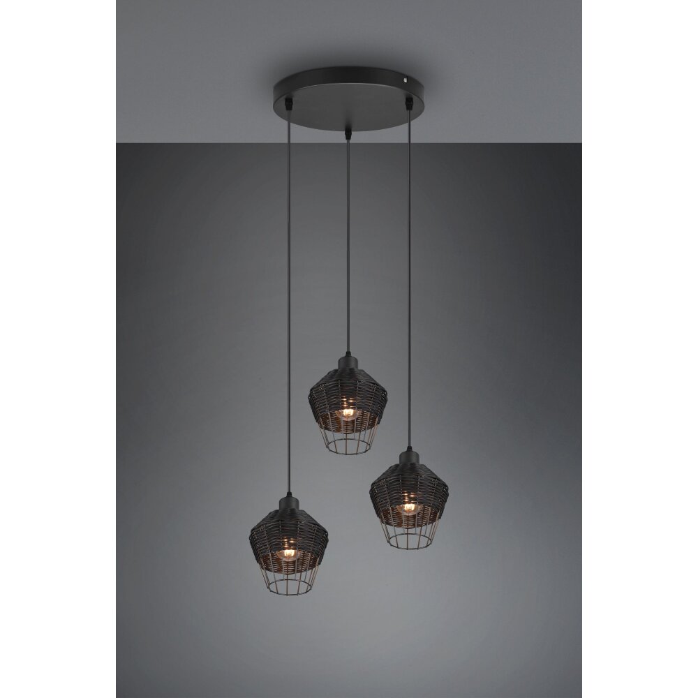 Reality Borka Hanglamp Zwart, 3-lichts main product photo