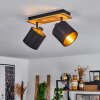 Alsen Plafondlamp Natuurlijke kleuren, Zwart, 2-lichts