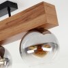 Vouhet Plafondlamp Bruin, houtlook, Zwart, 3-lichts