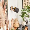 Alsen Muurlamp Hout donker, Zwart, 1-licht