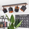 Alsen Plafondlamp Hout donker, Zwart, 4-lichts