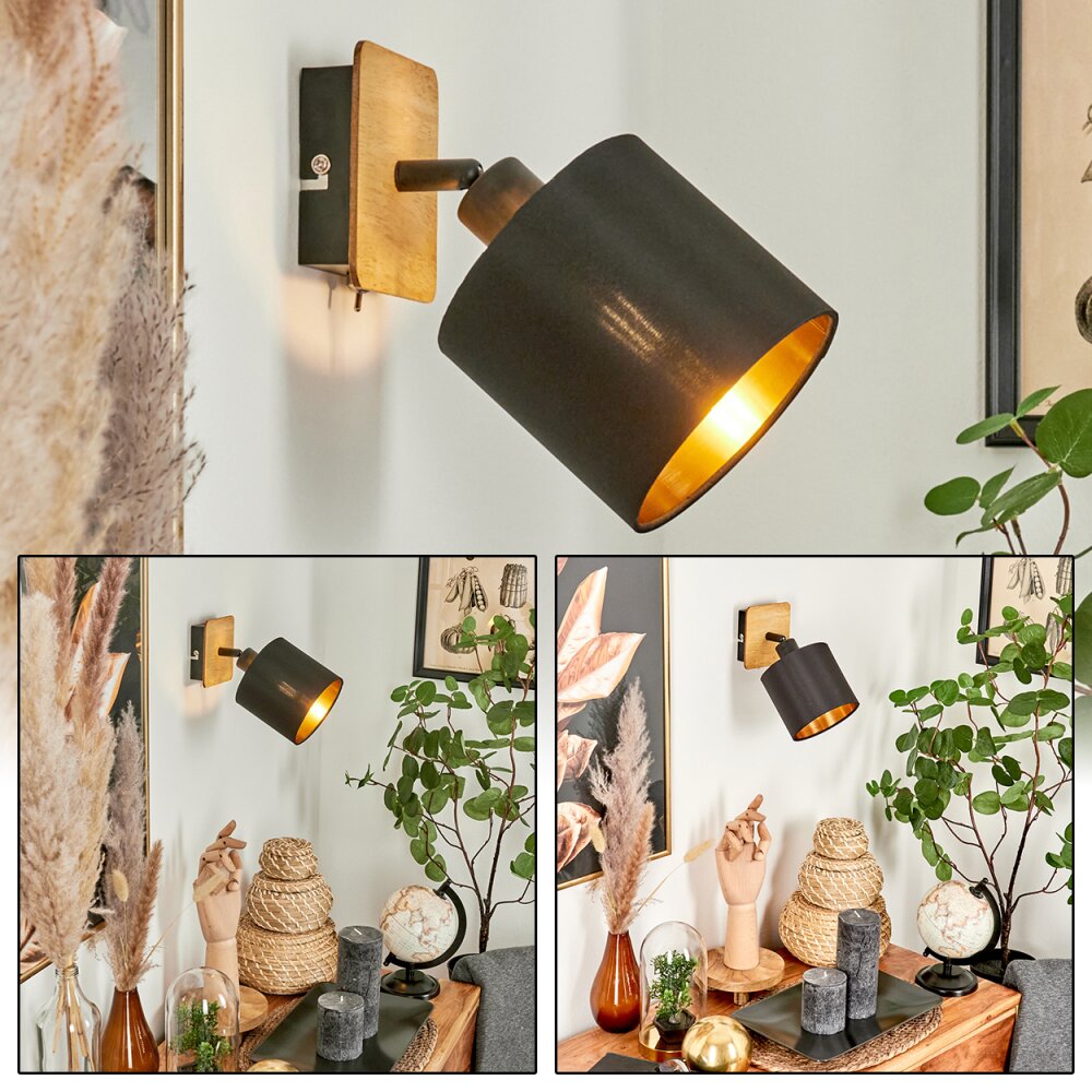 Alsen Muurlamp Natuurlijke kleuren, Zwart, 1-licht main product photo