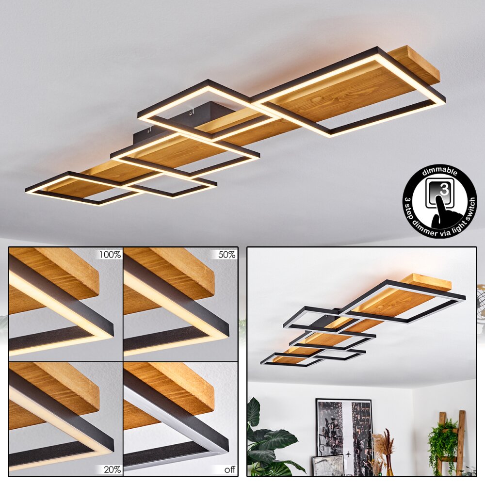 Pompu Plafondlamp LED Natuurlijke kleuren, Zwart, 1-licht main product photo