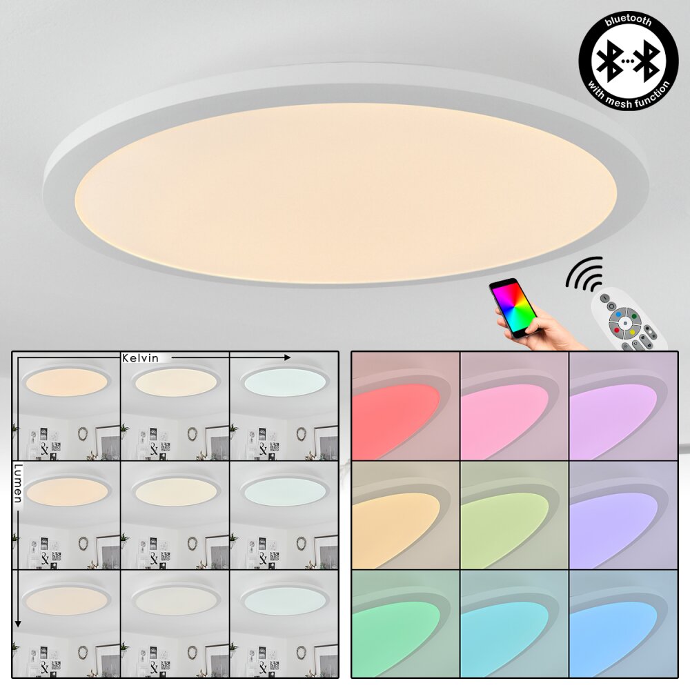 Sani Plafondpaneel LED Wit, 1-licht, Afstandsbediening, Kleurwisselaar main product photo