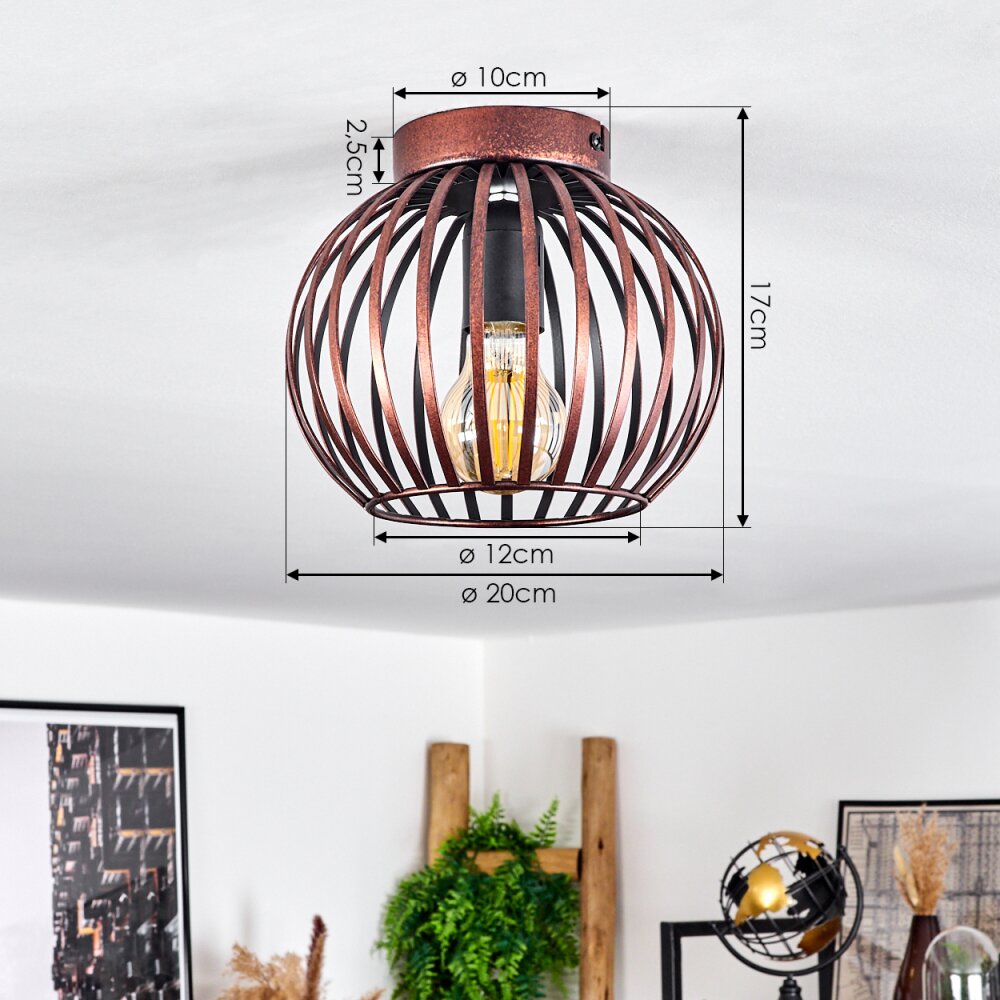 Oravi Plafondlamp Koperkleurig, 1-licht