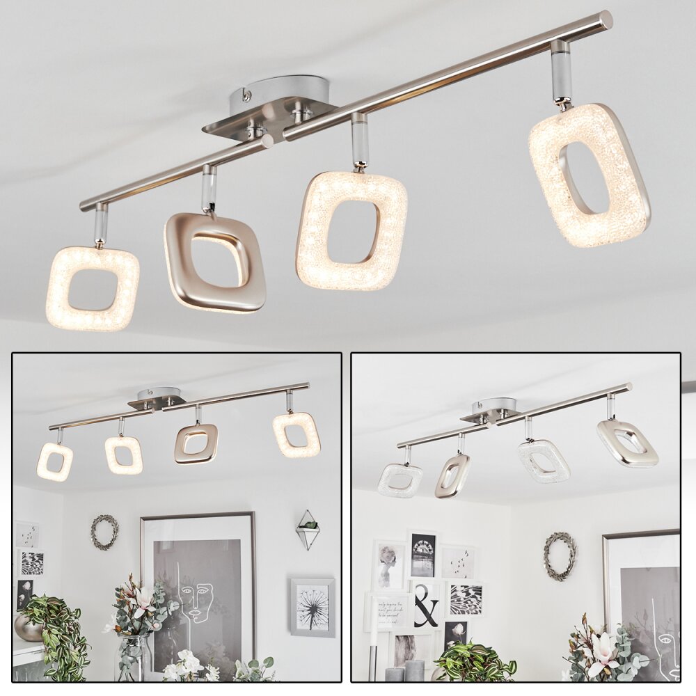 Villenauxe Plafondlamp LED Chroom, Nikkel mat, 4-lichts main product photo