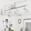 Villenauxe Plafondlamp LED Chroom, Nikkel mat, 4-lichts