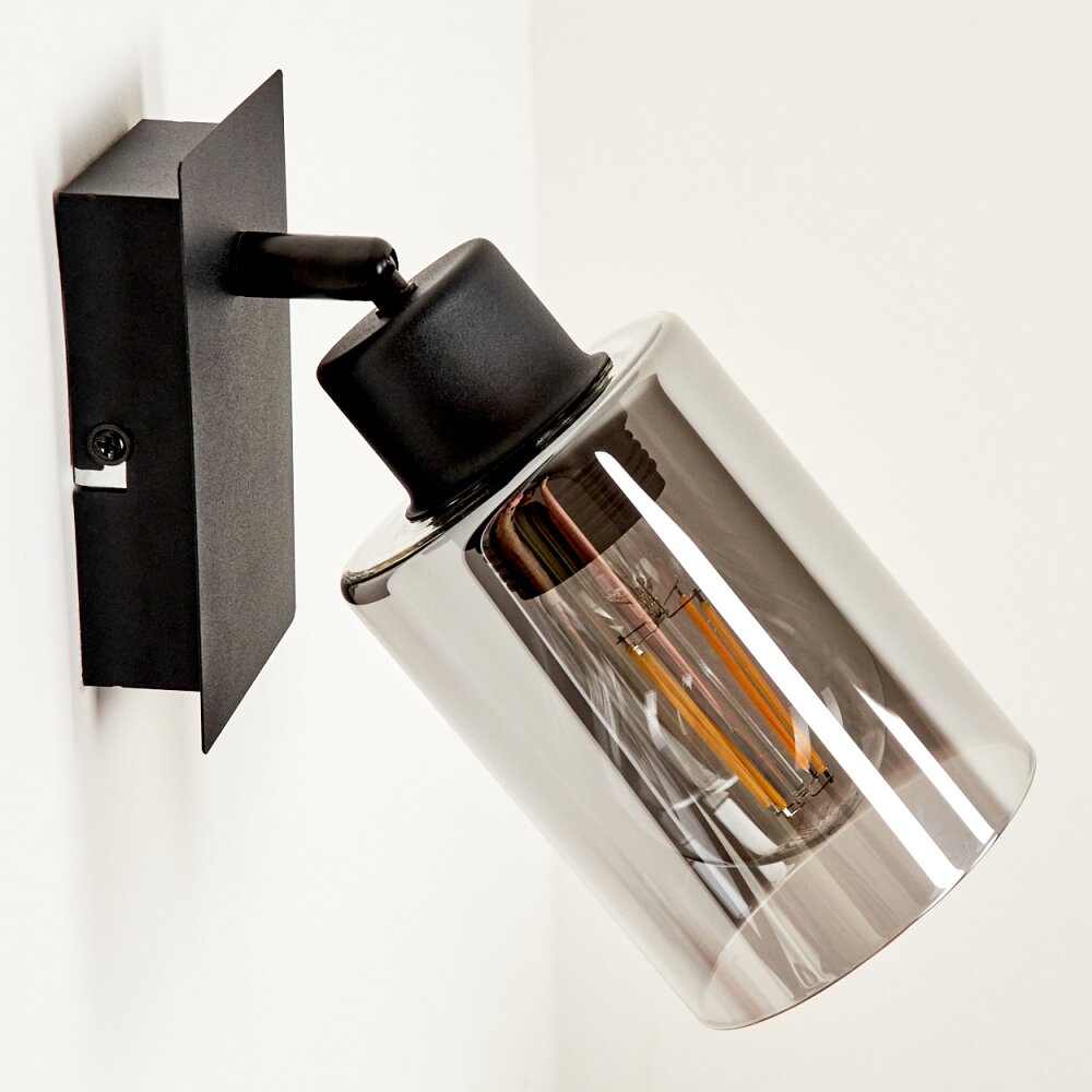 Hunouri Muurlamp Zwart, 1-licht