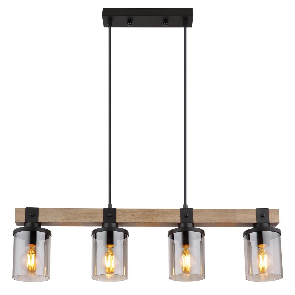 Globo LILA Hanglamp Bruin, Zwart, 4-lichts