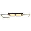 Globo BOSSY Plafondlamp LED houtlook, Zwart, 1-licht