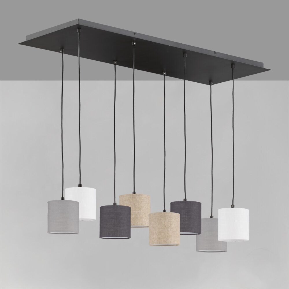 Fischer & Honsel Isko Hanglamp Zwart, 8-lichts main product photo