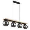 Globo CONNI Hanger Natuurlijke kleuren, Zwart, 4-lichts
