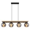 Globo CONNI Hanger Natuurlijke kleuren, Zwart, 4-lichts