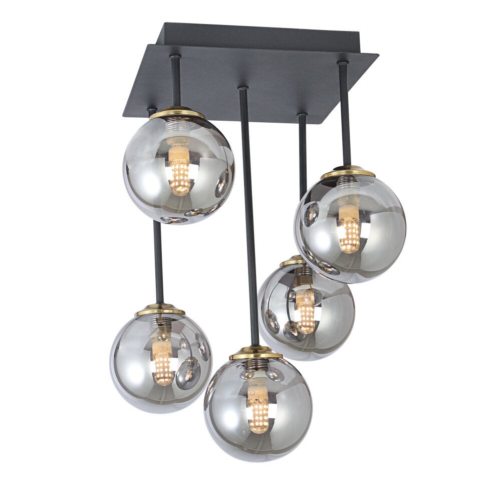 Globo JORGE Plafondlamp Zwart, 5-lichts main product photo