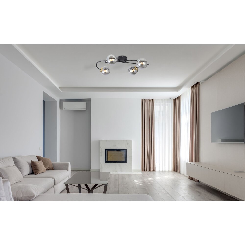 Globo JORGE Plafondlamp Zwart, 4-lichts main product photo