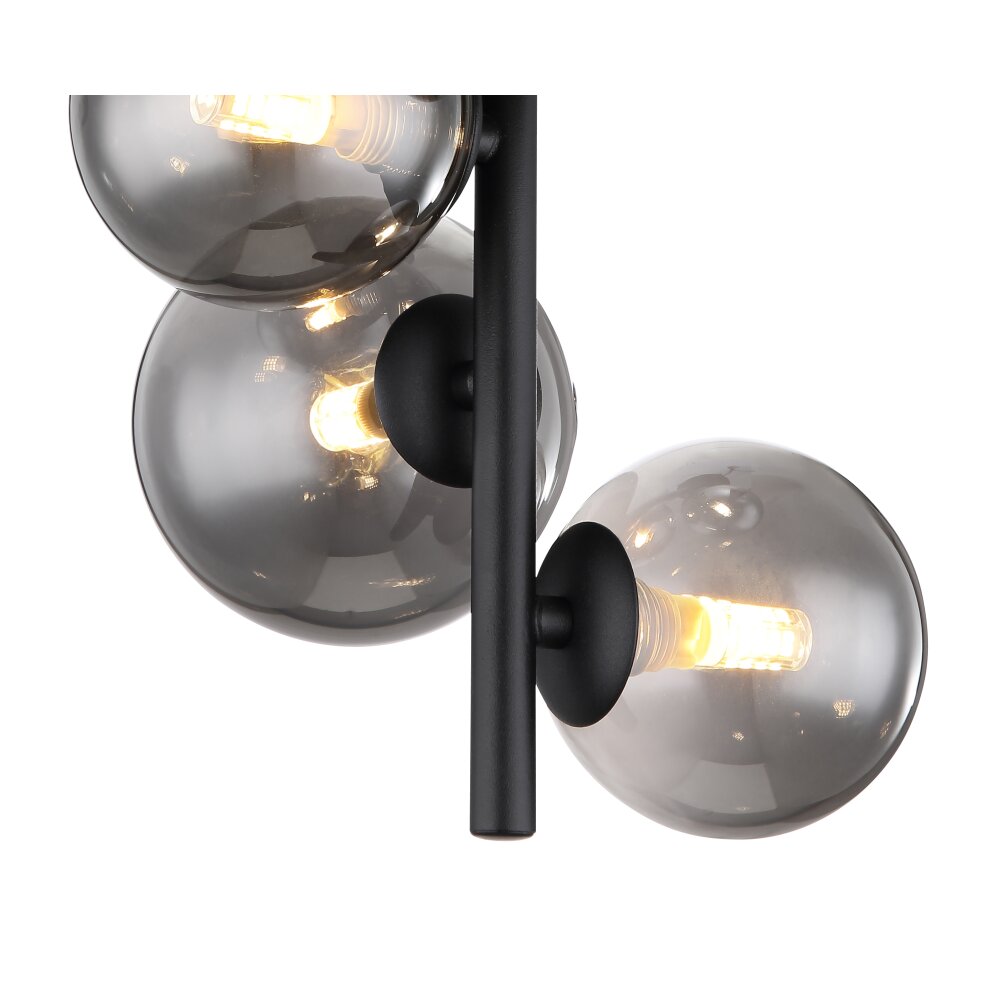 Globo RIHA Plafondlamp LED Zwart, 4-lichts