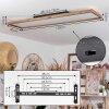 Longvic Plafondpaneel LED Bruin, houtlook, Zwart, 1-licht