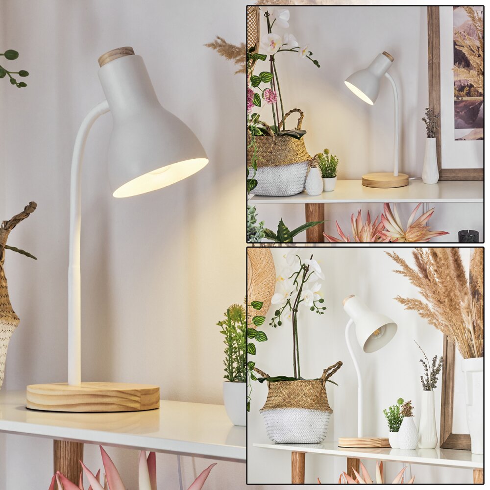 Kerzellec Tafellamp Hout licht, Wit, 1-licht main product photo