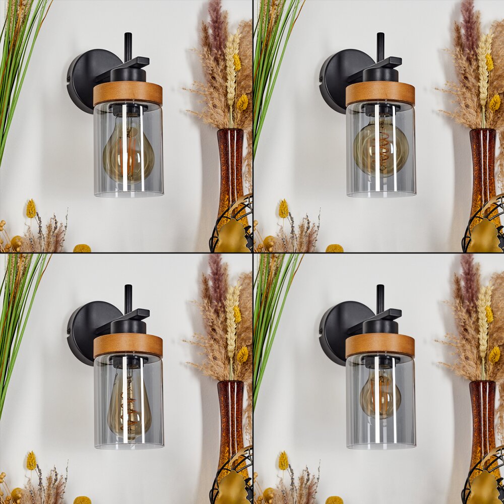 Amignon Muurlamp Natuurlijke kleuren, Zwart, 1-licht
