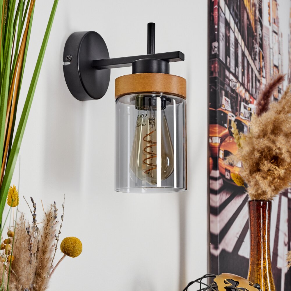 Amignon Muurlamp Natuurlijke kleuren, Zwart, 1-licht