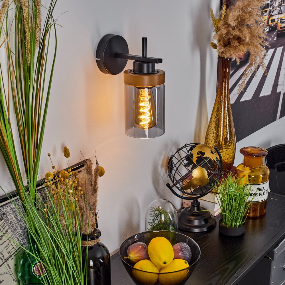 Amignon Muurlamp Natuurlijke kleuren, Zwart, 1-licht