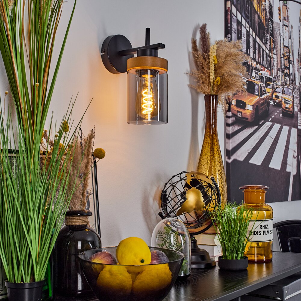Amignon Muurlamp Natuurlijke kleuren, Zwart, 1-licht
