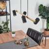 Zuoz Hanglamp Messing, Zwart, 4-lichts