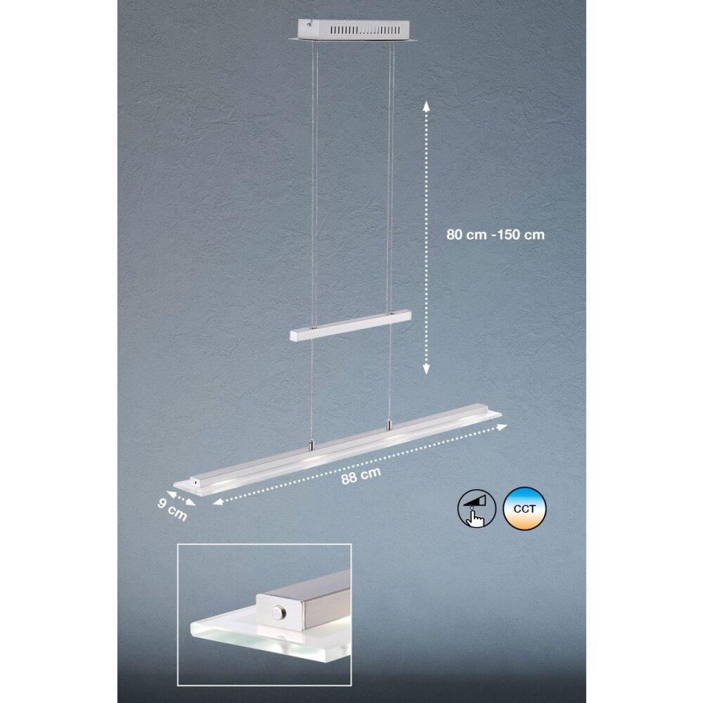 Fischer & Honsel Tenso TW Hanglamp LED Nikkel mat, 4-lichts