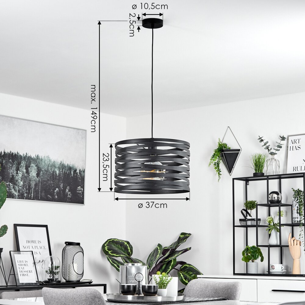 Bust Hanger Zwart, 1-licht