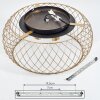 Pinsaguel Plafondlamp Messing, Zwart, 3-lichts