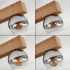 Vouhet Hanglamp Bruin, houtlook, Zwart, 5-lichts
