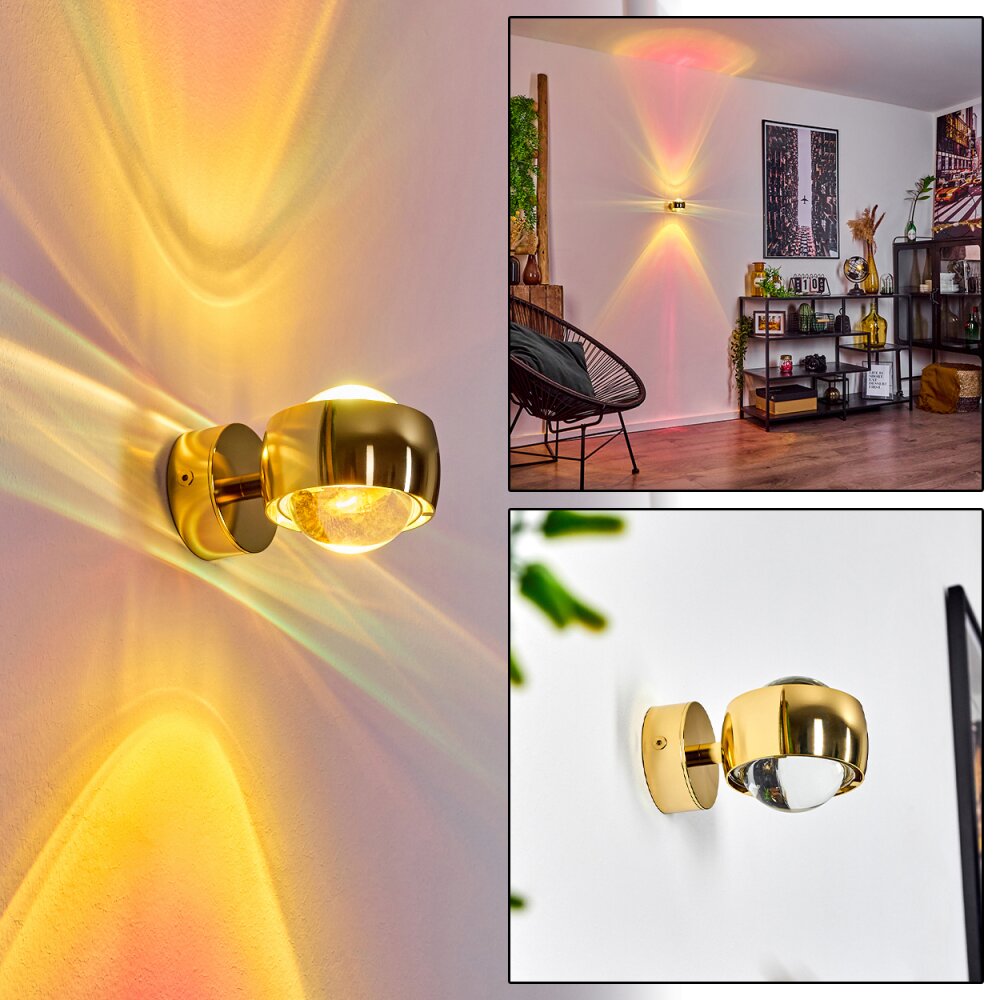Sapri Muurlamp Goud, 1-licht main product photo
