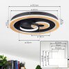 Xamontarupt Plafondlamp LED Bruin, houtlook, Zwart, 1-licht, Afstandsbediening