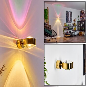 Sapri Muurlamp Goud, 1-licht Sapri Muurlamp Goud, 1-licht