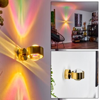 Sapri Muurlamp Goud, 1-licht Sapri Muurlamp Goud, 1-licht