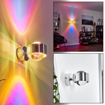 Sapri Muurlamp Zilver, 1-licht Sapri Muurlamp Zilver, 1-licht